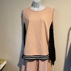 Worthington 2 Piece skirt set size XL Pink with black stripes